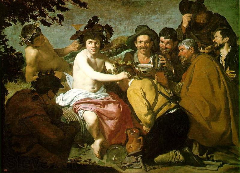 VELAZQUEZ, Diego Rodriguez de Silva y The Topers (The Rule of Bacchus) e Spain oil painting art